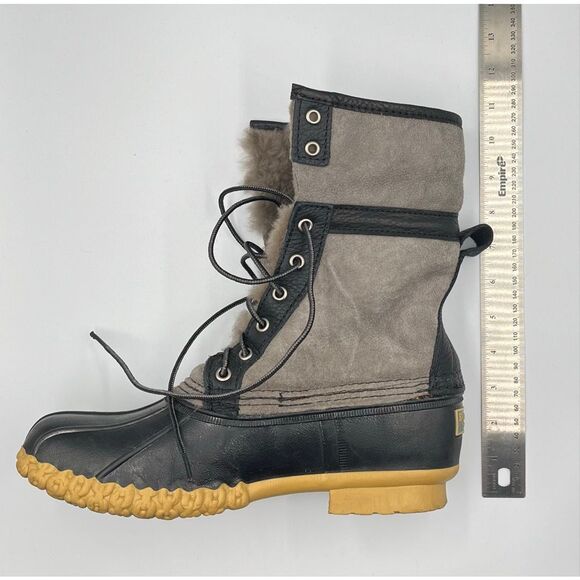 L.L. Bean Womens Signature Wicked Good Bean Boots 10" Grey Suede Size 9 Worn 1x - Picture 13 of 13